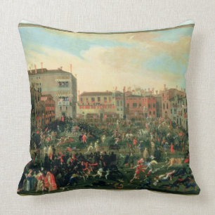Festival of the Bulls, Campo San Polo Throw Pillow
