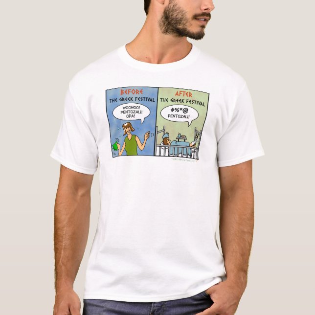 Festival Pentozali Funny FolkDancing Cartoon T-Shirt (Front)