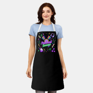 Festival Season Music Vinyl Record Graphic Apron