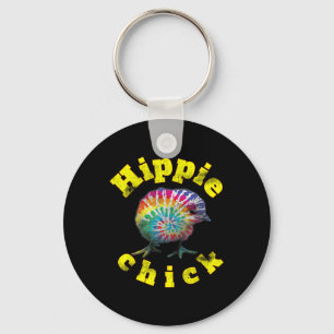 Festival Vibe Hippy Chick Tie Dye Chick  Keychain