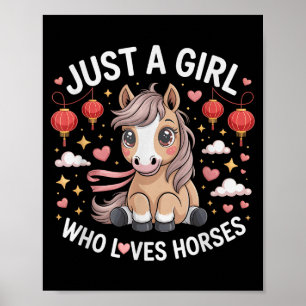 Festive 2026 Just Girl Who Loves Horses Fortune La Poster