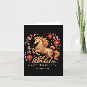 Festive 2026 New Year Crazy Horse Lady Fortune Cow Card