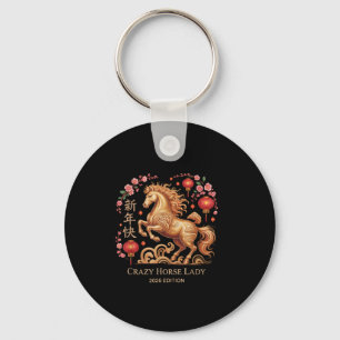 Festive 2026 New Year Crazy Horse Lady Fortune Cow Keychain