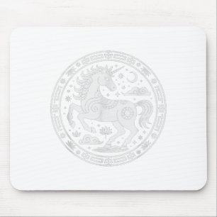 Festive 2026 Unicorn Year Of The Horse Zodiac Girl Mouse Pad