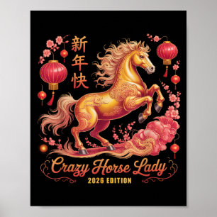Festive 2026 Year Of Crazy Horse Lady Since 26 For Poster