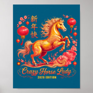 Festive 2026 Year Of Crazy Horse Lady Since 26 For Poster
