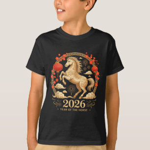 Festive 2026 Year Of The Horse Fortune Lady Lunar T-Shirt