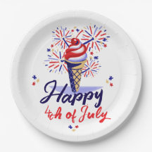 Festive 4th of July BBQ Ice Cream Cone Fireworks  