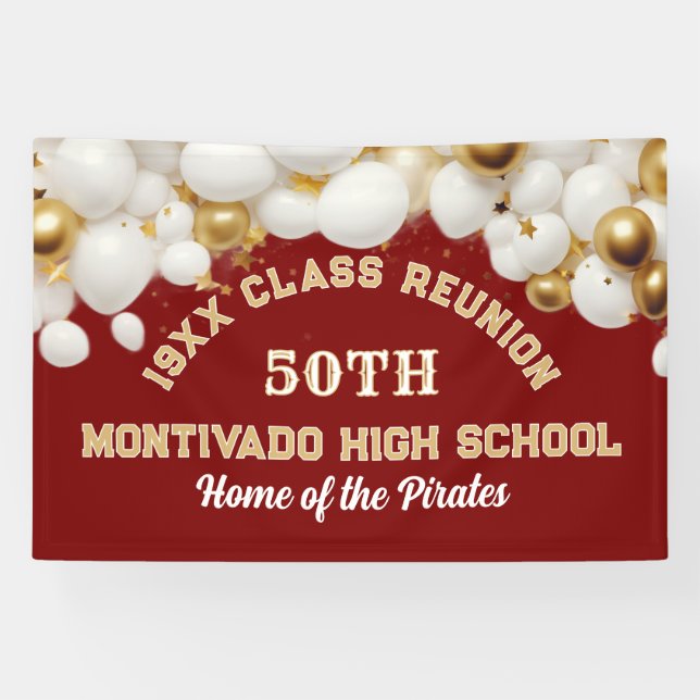 Festive 50th Class Reunion Party banner (Horizontal)