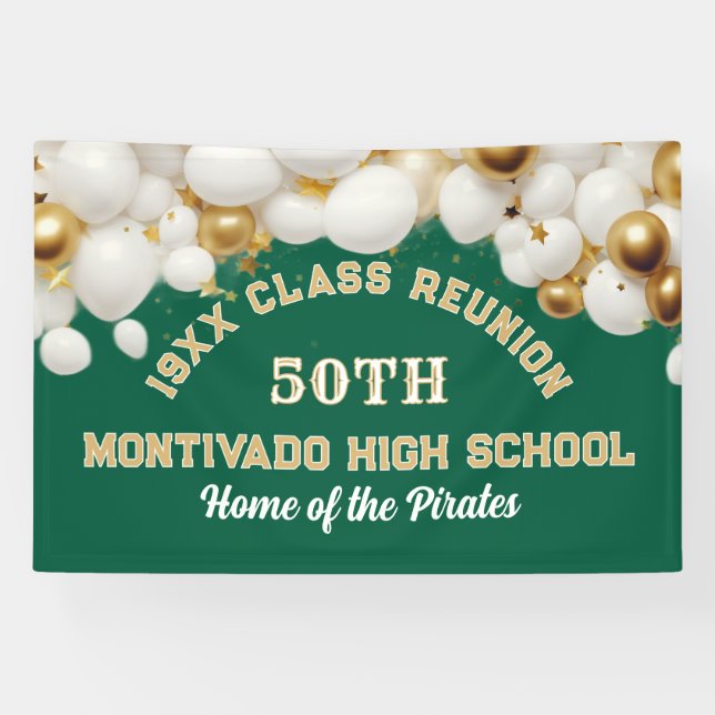 Festive 50th Class Reunion Party banner (Horizontal)