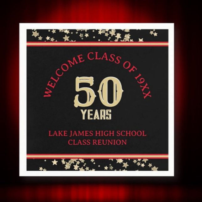 Festive 50th Class Reunion party  Napkin (Creator Uploaded)