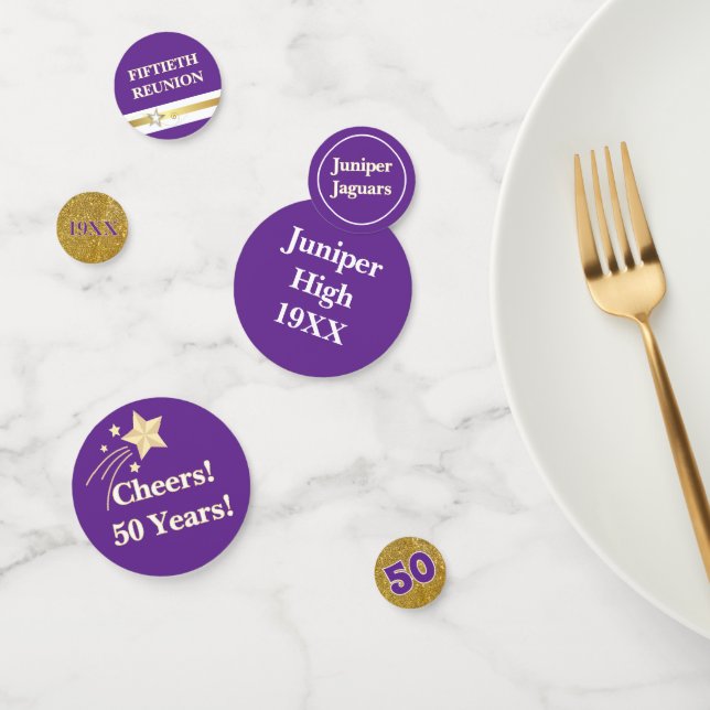 Festive 50th Class Reunion Table Confetti (Group)