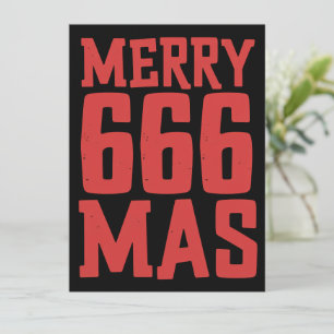 Festive 666 Merry Christmas Rock & Metal Santa  Holiday Card