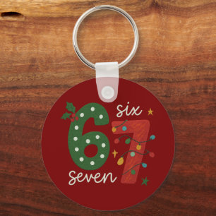 Festive 67 – Bright Christmas Numbers Design Keychain