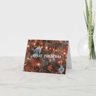 Festive Abstract Close Up Christmas Tree Lights Note Card