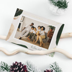 Festive Abstract Photo Foil Holiday Card