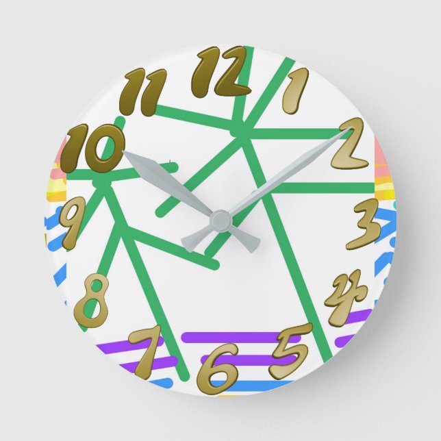 Festive Abstract  Round Clock (Front)