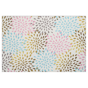 Festive abstract starburst pattern pastel colours fabric