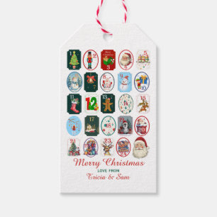 Festive Advent Calendar White Gift Tags