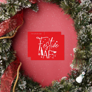 Festive AF Fête de Noël Invitation Red White Go