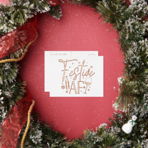 Festive AF Fête de Noël Invitation Rose Gold