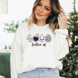 Festive AF Pastel Goth Christmas Sweatshirt
