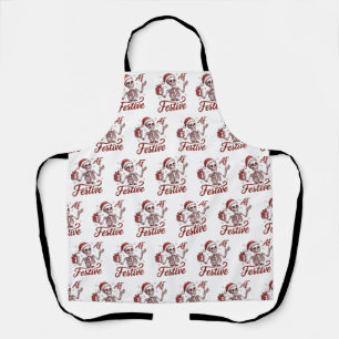 Festive Af Skeleton Snarky Christmas Sarcastic  Apron