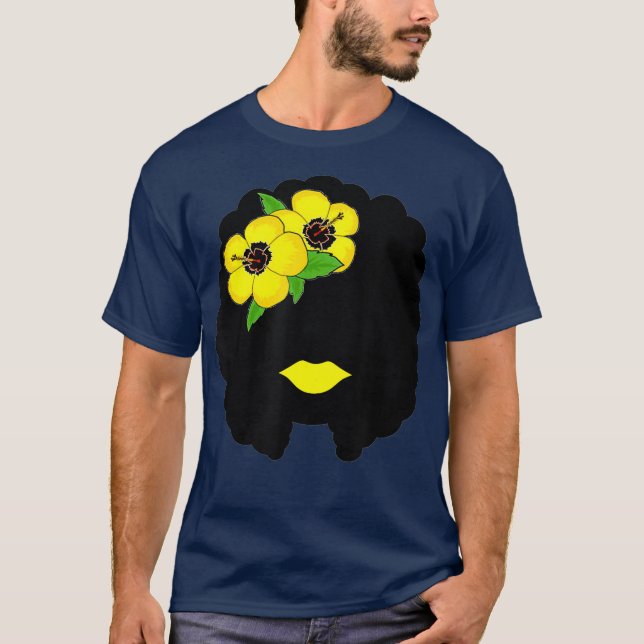 Festive Afro Cinco de Mayo Black Spanish Mexican T-Shirt (Front)