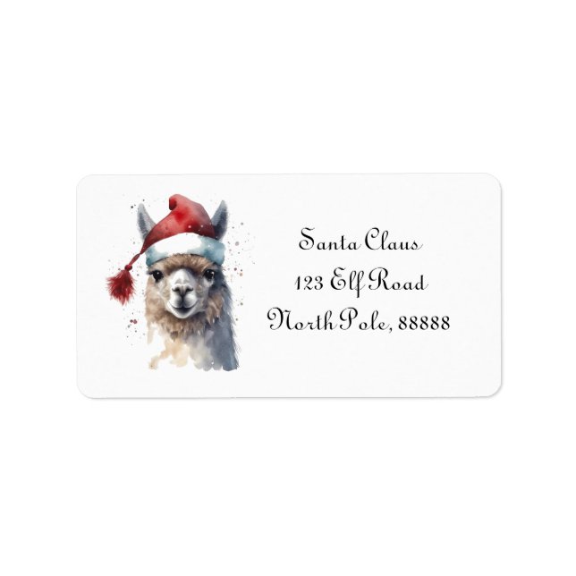 Festive Alpaca Holiday Mail Label (Front)