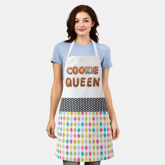Festive Alphabet Cookie Queen Apron (Worn)