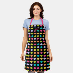 Festive and Colourful Diamond Pattern Apron