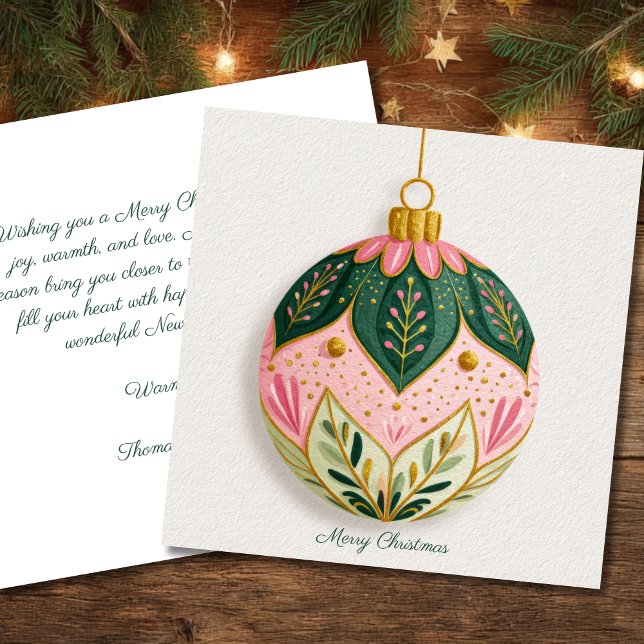 Festive and elegant Christmas Bauble Greeting Card (Creator Uploaded)
