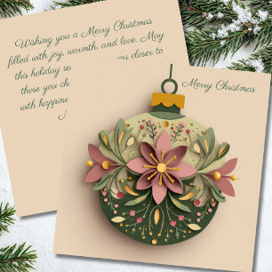 Festive and elegant Christmas Bauble Greeting Card