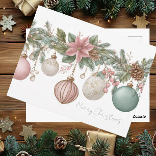 Festive and Elegant Christmas Baubles Card