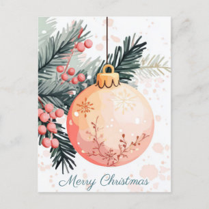 Festive and elegant Christmas Greeting Postcard