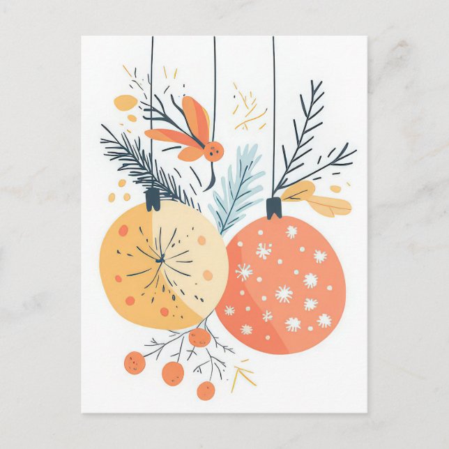 Festive and elegant Christmas Greeting Postcard (Front)