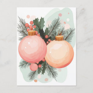 Festive and elegant Christmas Greeting Postcard
