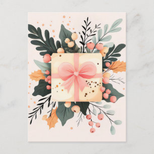 Festive and elegant Christmas Greeting Postcard