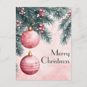 Festive and elegant Christmas Greeting Postcard