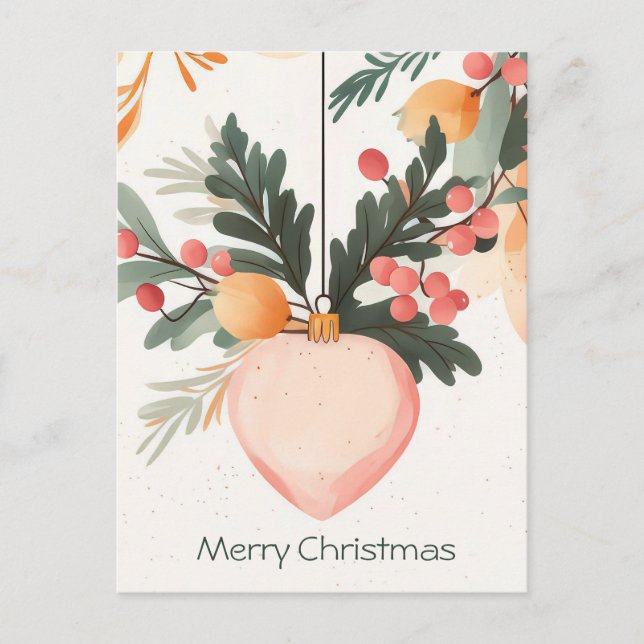 Festive and elegant Christmas Greeting Postcard (Front)