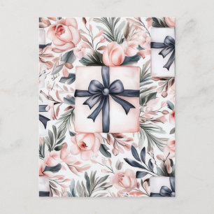 Festive and elegant Christmas Greeting Postcard