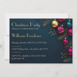 Festive and elegant Christmas Party Invitation