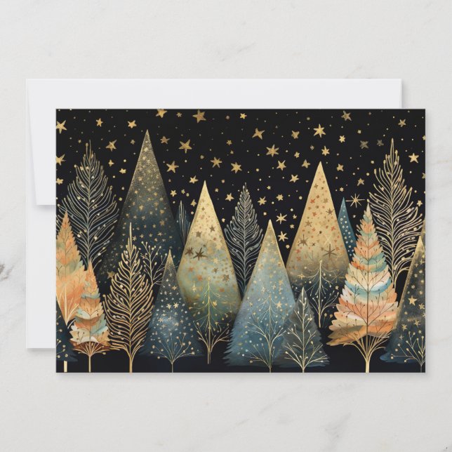 Festive and elegant Christmas Tree Greeting Card (Front)