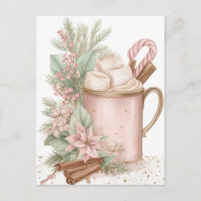 Festive and elegant Pastel Christmas Mug Postcard (Front)