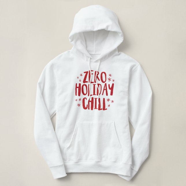 Festive and funny red glitter holiday hoodie (Design Front)