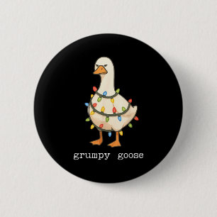 Festive And Mpy Goose Santa Hat Xmas Light Matchin 2 Inch Round Button