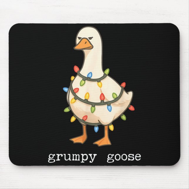 Festive And Mpy Goose Santa Hat Xmas Light Matchin Mouse Pad (Front)