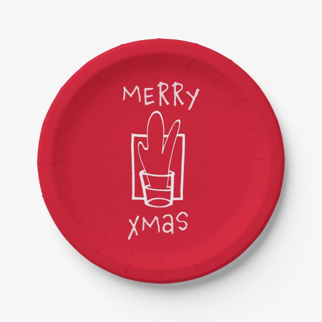 Festive and Sparkling Xmas Paper Plate (Front)