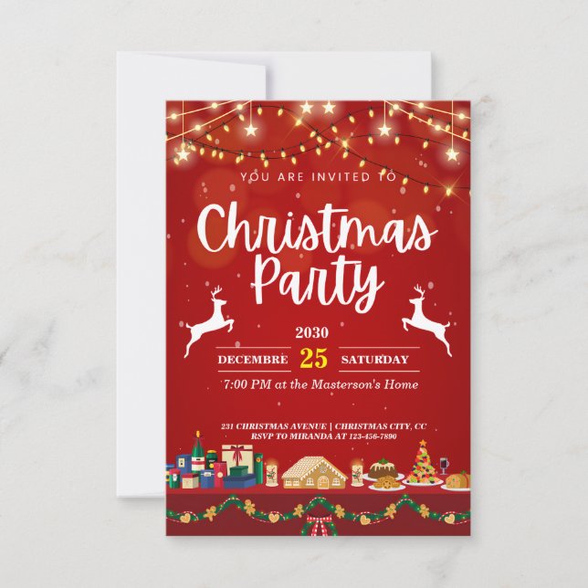 Festive and Stylish Christmas Party Invitations (Front)
