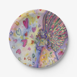 Festive Angel Custom Holiday Party Paper Plates